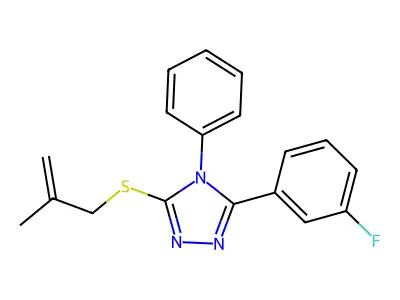 3-(3-Fluorophenyl)-5-(2-methylprop-2-enylsulfanyl)-4-phenyl-1,2,4-triazole structure