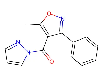 5-methyl-3-phenyl-4-(1H-pyrazol-1-ylcarbonyl)isoxazole structure