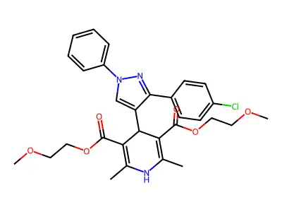 3,5-BIS(2-METHOXYETHYL) 4-[3-(4-CHLOROPHENYL)-1-PHENYL-1H-PYRAZOL-4-YL]-2,6-DIMETHYL-1,4-DIHYDROPYRIDINE-3,5-DICARBOXYLATE structure