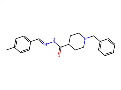 1-benzyl-N-[(4-methylphenyl)methylideneamino]piperidine-4-carboxamide structure