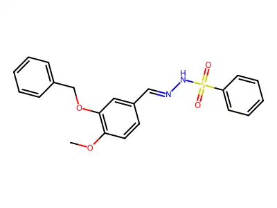 N-[(E)-(4-methoxy-3-phenylmethoxyphenyl)methylideneamino]benzenesulfonamide structure