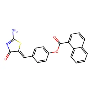 4-[(2-Imino-4-oxo-1,3-thiazolidin-5-ylidene)methyl]phenyl 1-naphthoate structure