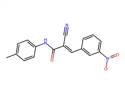 2-cyano-N-(4-methylphenyl)-3-(3-nitrophenyl)prop-2-enamide structure
