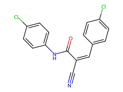 N,3-bis(4-chlorophenyl)-2-cyanoprop-2-enamide structure