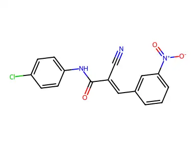 N-(4-chlorophenyl)-2-cyano-3-(3-nitrophenyl)prop-2-enamide structure