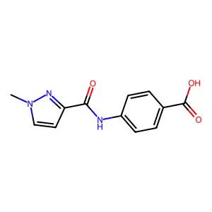 4-{[(1-methyl-1H-pyrazol-3-yl)carbonyl]amino}benzoic acid structure