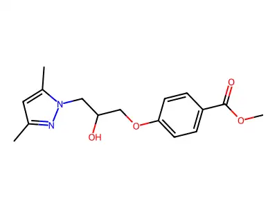 Methyl 4-[3-(3,5-dimethylpyrazol-1-yl)-2-hydroxypropoxy]benzoate structure