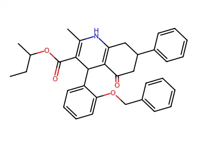 butan-2-yl 4-[2-(benzyloxy)phenyl]-2-methyl-5-oxo-7-phenyl-1,4,5,6,7,8-hexahydroquinoline-3-carboxylate structure