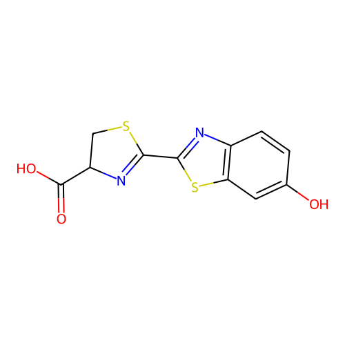 2-(6-Hydroxybenzo[d]thiazol-2-yl)-4,5-dihydrothiazole-4-carboxylic acid structure