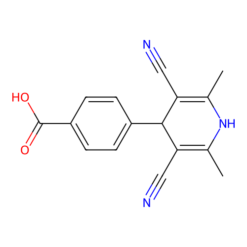 4-(3,5-Dicyano-2,6-dimethyl-1,4-dihydropyridin-4-yl)benzoic acid structure