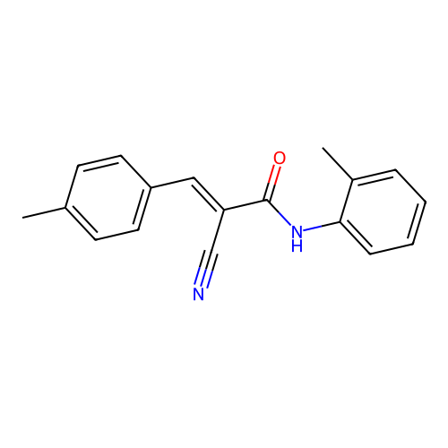 2-cyano-N-(2-methylphenyl)-3-(4-methylphenyl)prop-2-enamide structure