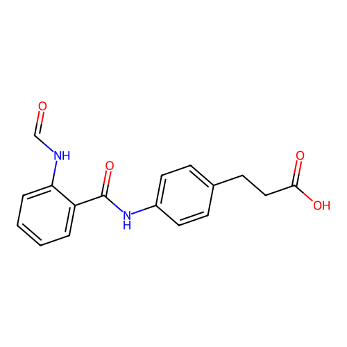 4-[[2-(Formylamino)benzoyl]amino]benzenepropanoic acid structure