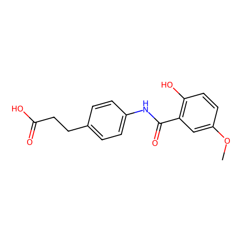 4-[(2-Hydroxy-5-methoxybenzoyl)amino]benzenepropanoic acid structure