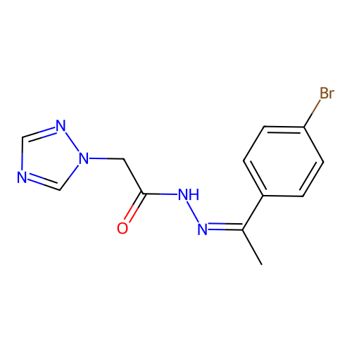 N'-[(1Z)-1-(4-bromophenyl)ethylidene]-2-(1H-1,2,4-triazol-1-yl)acetohydrazide structure