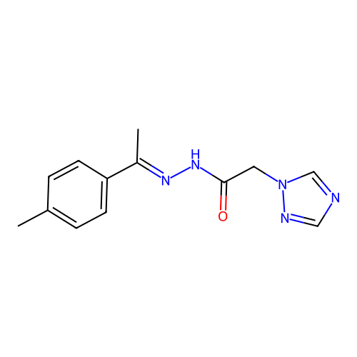N'-[(1E)-1-(4-methylphenyl)ethylidene]-2-(1H-1,2,4-triazol-1-yl)acetohydrazide structure