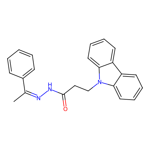 3-(9H-carbazol-9-yl)-N'-[(1Z)-1-phenylethylidene]propanehydrazide structure