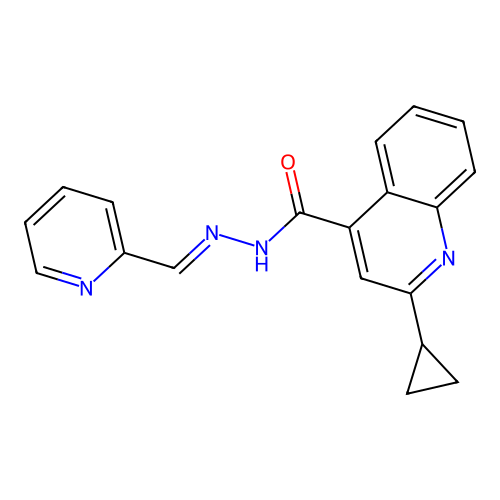 2-cyclopropyl-N-[(E)-pyridin-2-ylmethylideneamino]quinoline-4-carboxamide structure