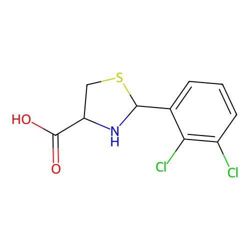 2-(2,3-Dichlorophenyl)-1,3-thiazolidine-4-carboxylic acid structure