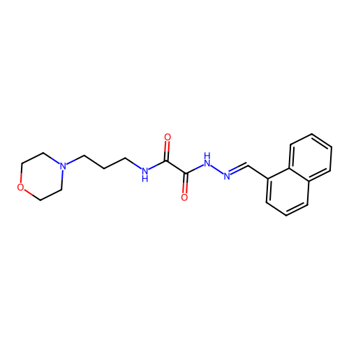 N-(3-morpholin-4-ylpropyl)-N'-[(E)-naphthalen-1-ylmethylideneamino]oxamide structure