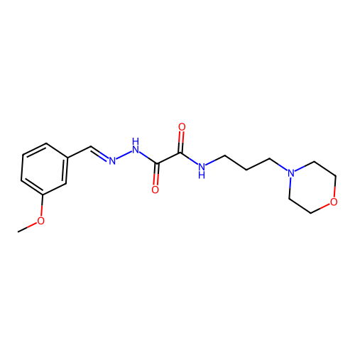 2-[(2E)-2-(3-methoxybenzylidene)hydrazinyl]-N-[3-(morpholin-4-yl)propyl]-2-oxoacetamide structure