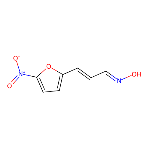 3-(5-Nitrofuryl)-propenal oxime structure