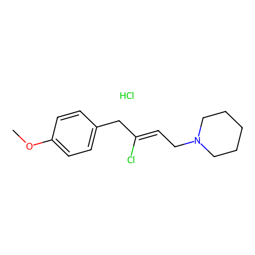 Piperidine, 1-(3-chloro-4-(p-methoxyphenyl)-2-butenyl)-, hydrochloride structure
