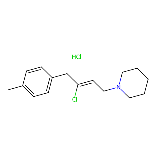 Piperidine, 1-(3-chloro-4-(p-tolyl)-2-butenyl)-, hydrochloride structure
