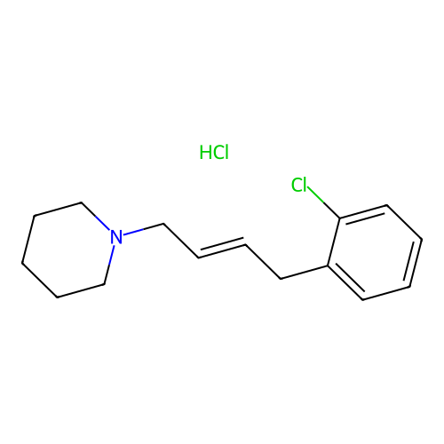 Piperidine, 1-(4-(o-chlorophenyl)-2-butenyl)-, hydrochloride structure