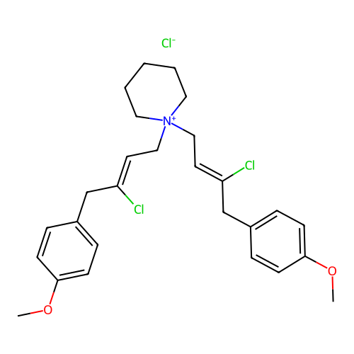 Piperidinium, 1,1-bis(3-chloro-4-(p-methoxyphenyl)-2-butenyl)-, chloride structure