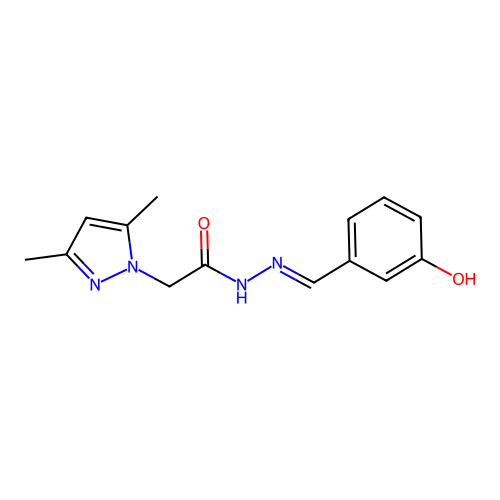 2-(3,5-dimethyl-1H-pyrazol-1-yl)-N'-[(E)-(3-hydroxyphenyl)methylidene]acetohydrazide structure
