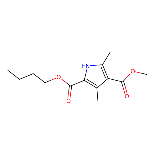 2-butyl 4-methyl 3,5-dimethyl-1H-pyrrole-2,4-dicarboxylate structure