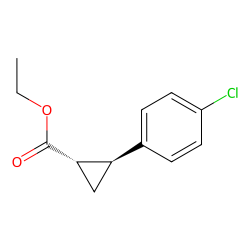 Cyclopropanecarboxylic acid, 2-(4-chlorophenyl)-, ethyl ester, (1S,2S)- structure