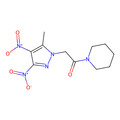 2-(5-Methyl-3,4-dinitro-pyrazol-1-yl)-1-piperidin-1-yl-ethanone structure