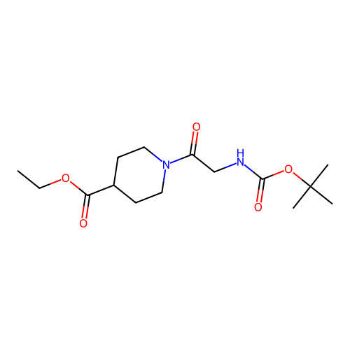 ethyl 1-[N-(tert-butoxycarbonyl)glycyl]piperidine-4-carboxylate structure