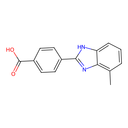 4-(4-methyl-1H-benzimidazol-2-yl)benzoic acid structure