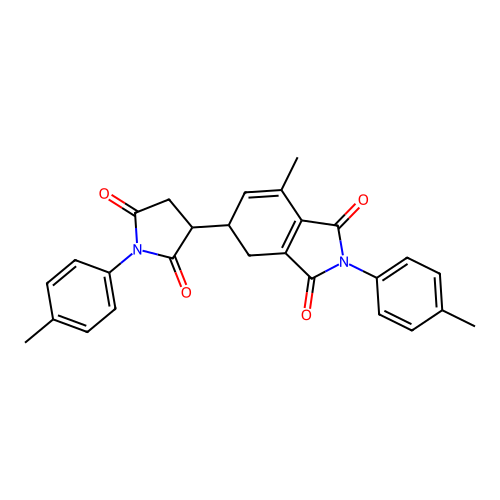 7-methyl-2-(4-methylphenyl)-5-[1-(4-methylphenyl)-2,5-dioxopyrrolidin-3-yl]-4,5-dihydro-1H-isoindole-1,3(2H)-dione structure