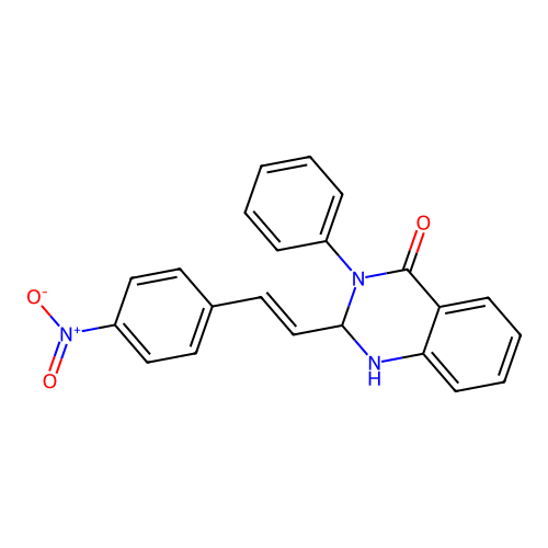 2-[(E)-2-(4-nitrophenyl)ethenyl]-3-phenyl-1,2-dihydroquinazolin-4-one structure