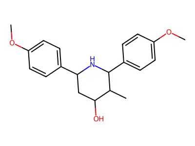 2,6-Bis(4-methoxyphenyl)-3-methyl-4-piperidinol structure