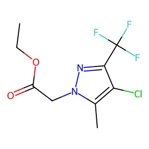 ethyl [4-chloro-5-methyl-3-(trifluoromethyl)-1H-pyrazol-1-yl]acetate structure