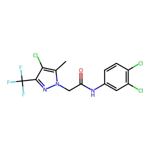 2-[4-chloro-5-methyl-3-(trifluoromethyl)-1H-pyrazol-1-yl]-N-(3,4-dichlorophenyl)acetamide structure