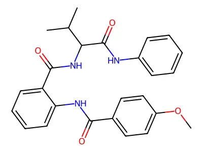 N-(1-anilino-3-methyl-1-oxobutan-2-yl)-2-[(4-methoxybenzoyl)amino]benzamide structure