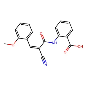 2-[[(E)-2-cyano-3-(2-methoxyphenyl)prop-2-enoyl]amino]benzoic acid structure