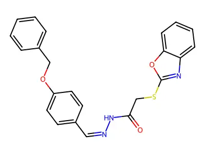 2-(1,3-benzoxazol-2-ylsulfanyl)-N'-{(E)-[4-(benzyloxy)phenyl]methylidene}acetohydrazide structure