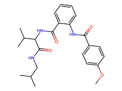 N-{1-[(isobutylamino)carbonyl]-2-methylpropyl}-2-[(4-methoxybenzoyl)amino]benzamide structure