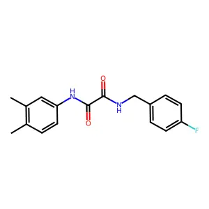 N'-(3,4-dimethylphenyl)-N-[(4-fluorophenyl)methyl]oxamide structure