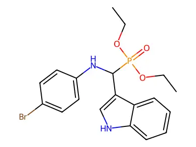 4-bromo-N-[diethoxyphosphoryl(1H-indol-3-yl)methyl]aniline structure