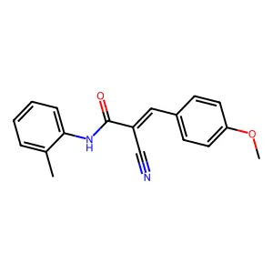 (E)-2-cyano-3-(4-methoxyphenyl)-N-(2-methylphenyl)prop-2-enamide structure