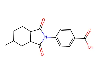 4-(5-methyl-1,3-dioxooctahydro-2H-isoindol-2-yl)benzoic acid structure