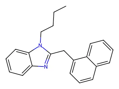1-Butyl-2-(naphthalen-1-ylmethyl)benzimidazole structure