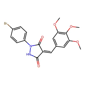 1-(4-Bromophenyl)-4-(3,4,5-trimethoxybenzylidene)-3,5-pyrazolidinedione structure